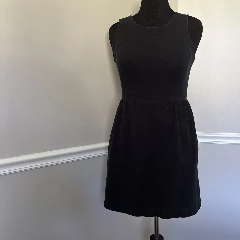 Madewell Size S Black Spacedye Cotton Blend Sleeveless Midi Dress Whimsigoth